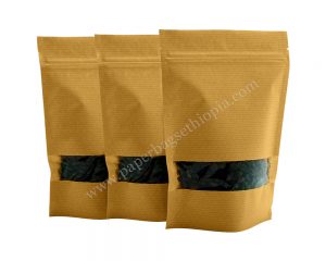 Brown Stripped full Rectangle Window Paper Bag