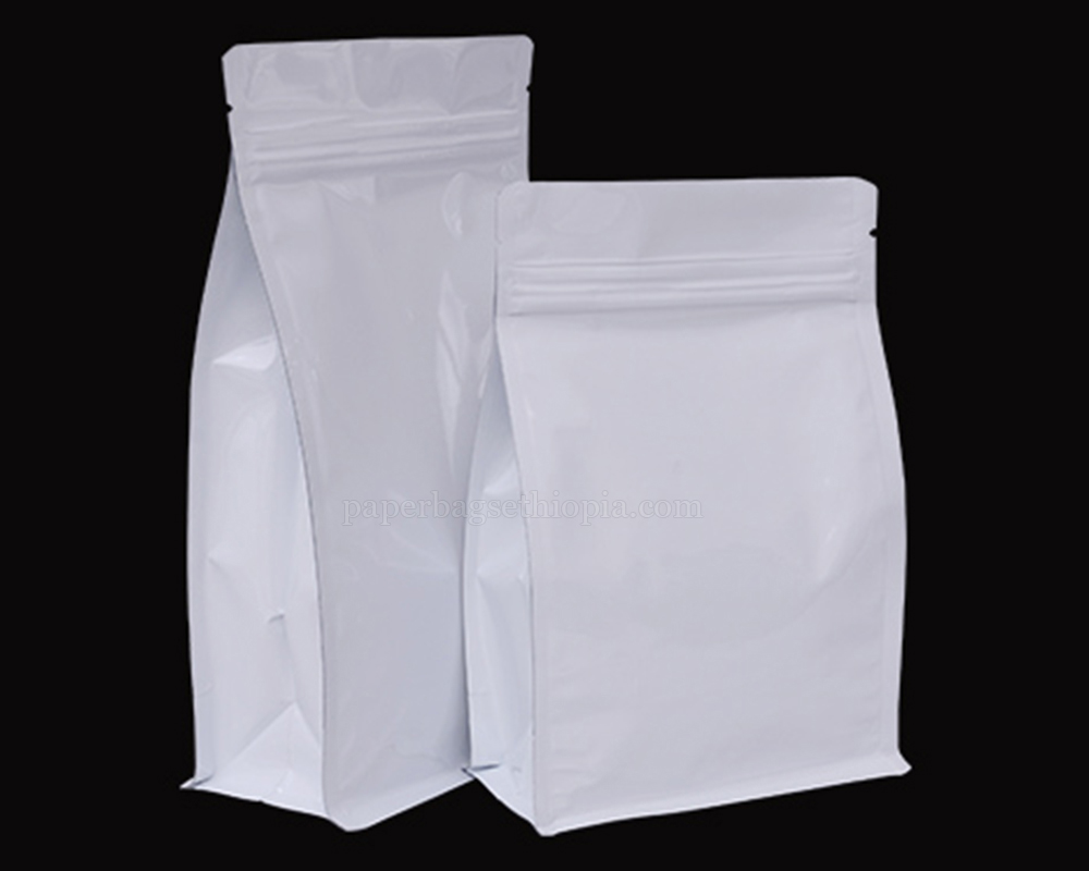 Shiny White Pouches with Zipper