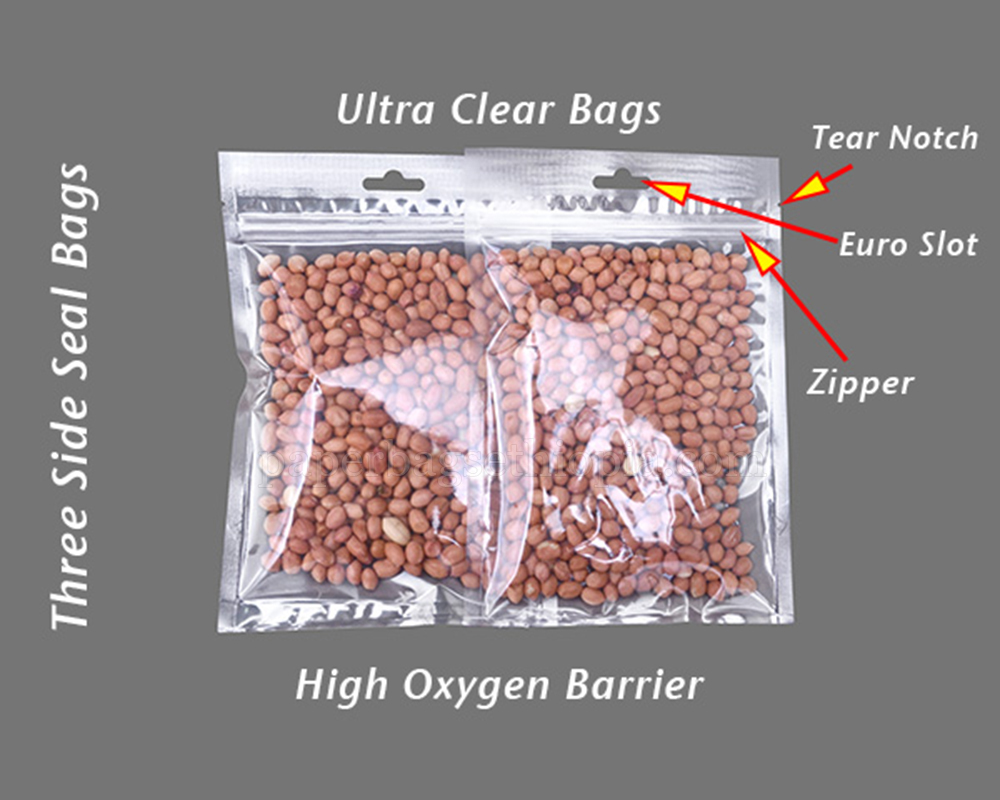 Ultra clear three side seal pouch