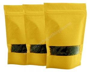 Yellow Stripped full Rectangle Window Paper Bag